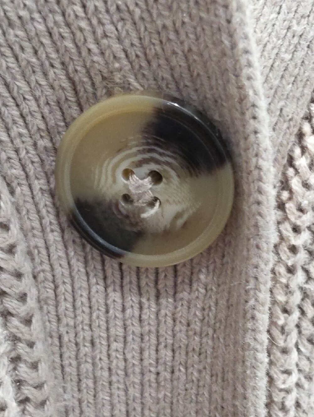 H&M Taupe Ribbed Button-Front Cardigan - Picture 3 of 6